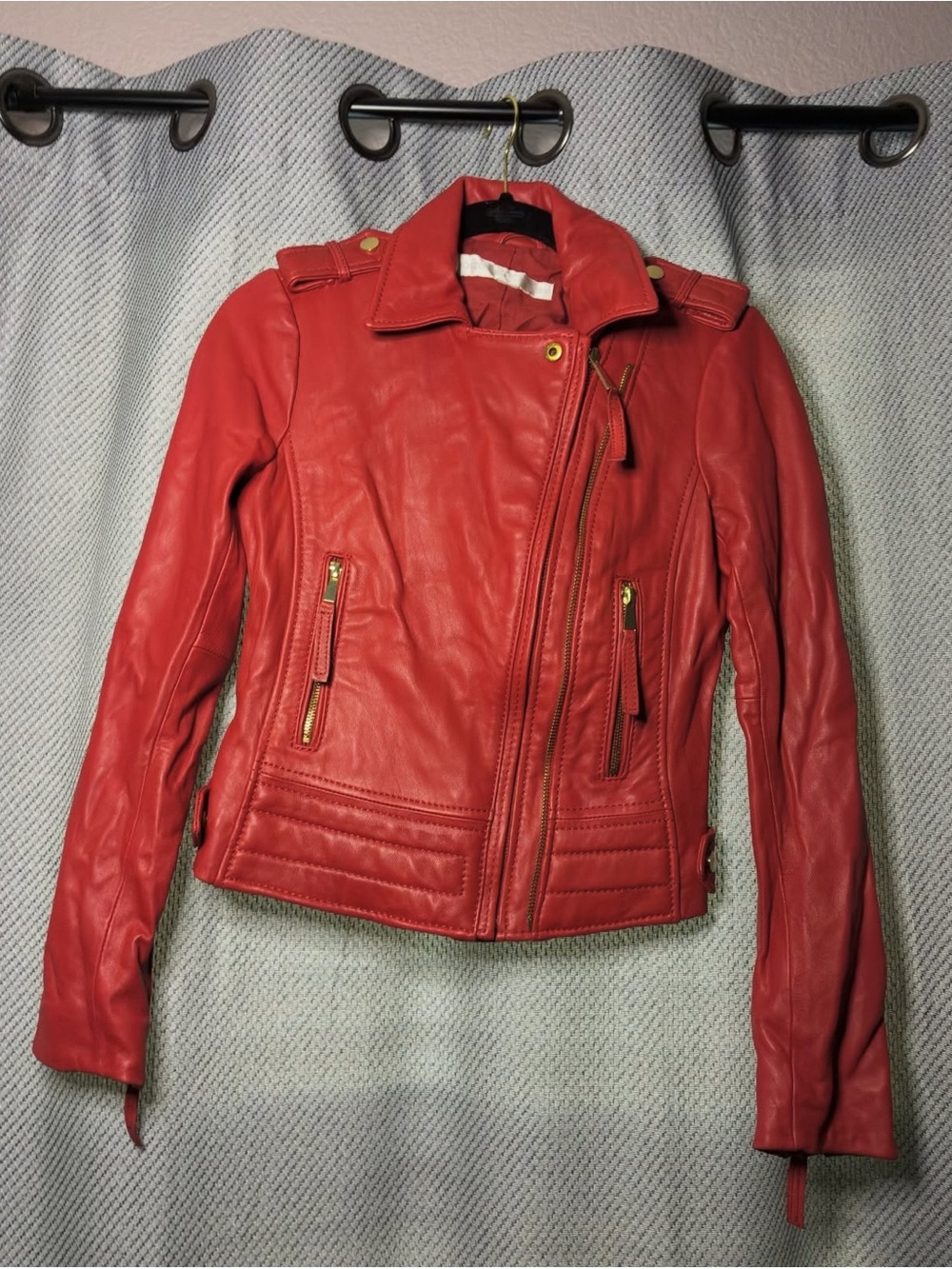 Boston Proper Red Faux Leather Jacket